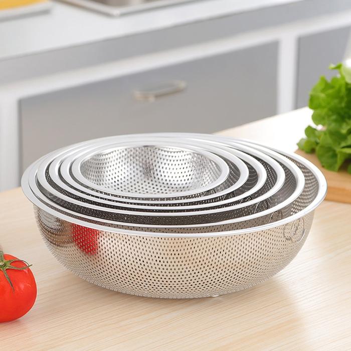 Jual Kitchen Mesh Net Food Rice Strainer Removable Colander Basket