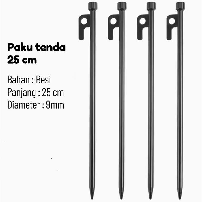 Gambar PAKU TENDA PASAK TENDA BESI PAKU PASAK / PAKU MIM - Hitam dari Garvistore. undefined Tokopedia