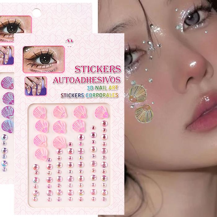 Gambar 1/4pcs sweet dreamy shell crystal diamond patch self-adhesive diy body arts make up face gems mermaid temporary tattoo stickers dari Hamzah amanah undefined Tokopedia