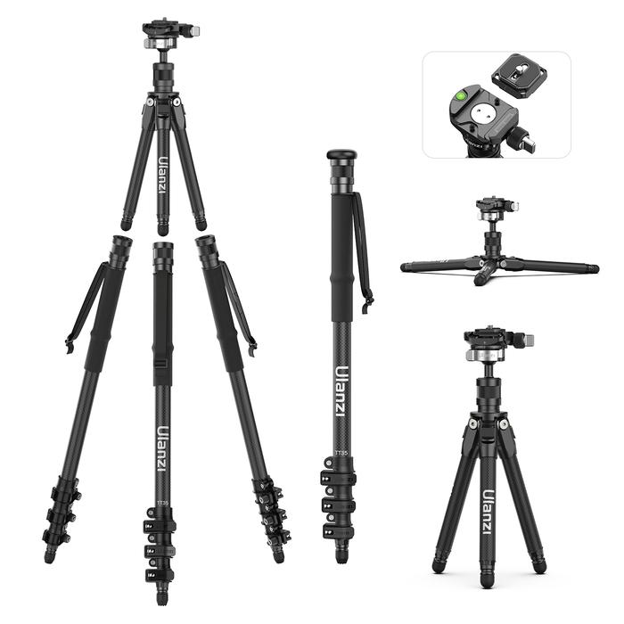 Gambar ulanzi tt35 monopod for hunting professional carbon fibre camera tripod 5 sections for canon nikon gopro 6 action camera stand dari djimbhot undefined Tokopedia