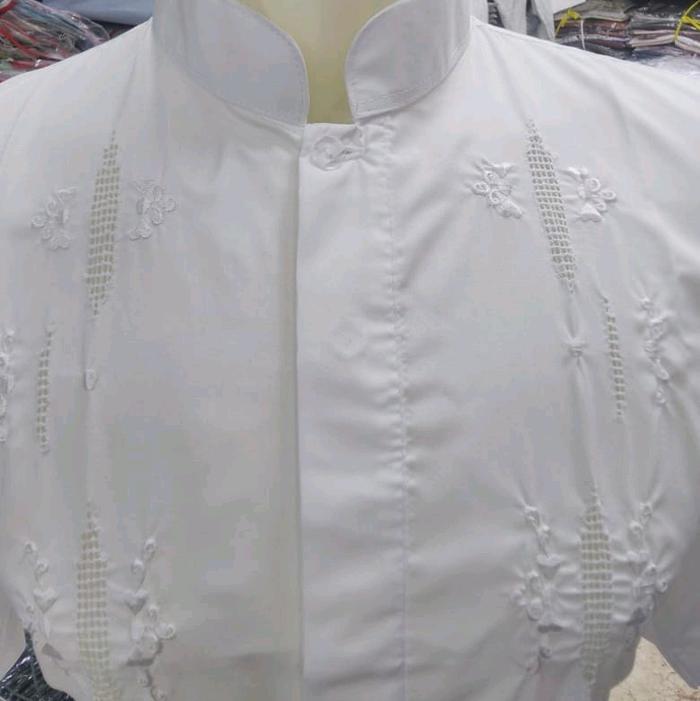 Gambar BAJU KOKO KERANCANG PADANG MOTIF SULAMAN KHAS BUKITTINGGI KATUN PUTIH LENGAN PENDEK DAN PANJANG MUSLIM DEWASA BARANG READY, JUMLAH SESUAI YANG ADA DI ETALASE dari cell16 undefined Tokopedia