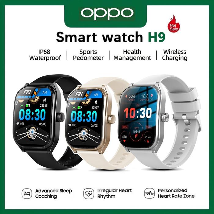 100 Original Oppo Smartwatch H9 Max 201 Inci Hd Amoled Display Gps Nfc Ip68  Waterproof Bluetooth Call Smartwatch Wanita Pria Wireless Charging Health 