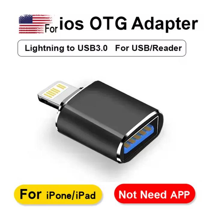 Jual USB OTG Adapter for IPhone 14 13 12 11 Pro XS Max XR X - Main Image
