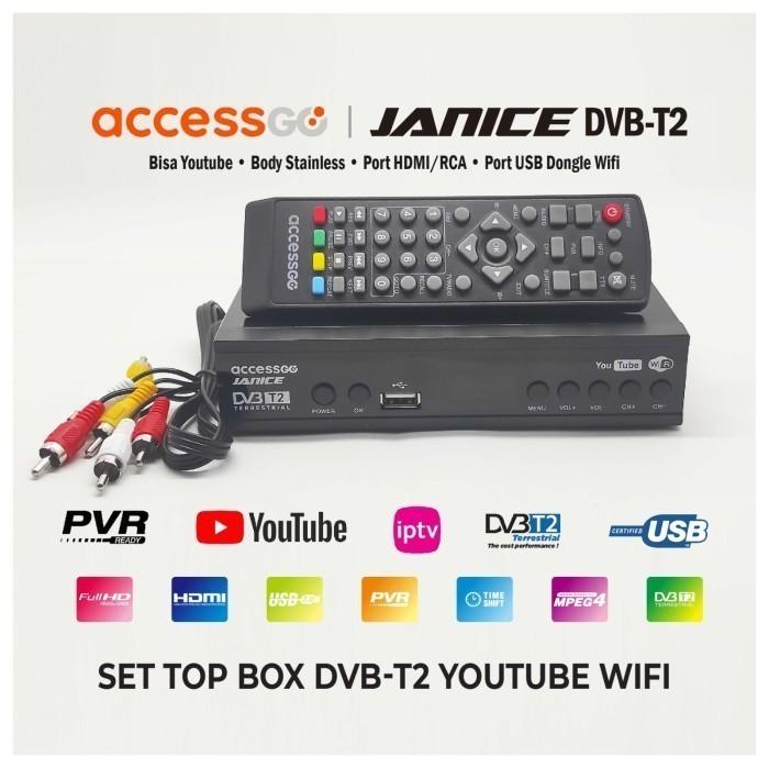 Gambar Set Top Box STB DVB-T2 Wifi AccessGo Body Full Metal Garansi Resmi - STB non DONGLE dari kingspoint undefined Tokopedia