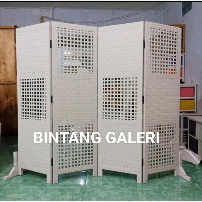 Gambar ( 4 PINTU ) Sketsel Penyekat Ruangan Rotan Sintetis Partisi Pembatas Ruangan Minimalis Murah - A1, 3 Pintu dari doorstools II undefined Tokopedia