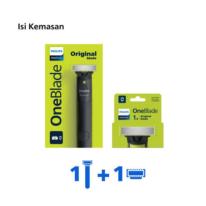 Gambar Philips | OneBlade | Alat Cukur Electric Hybrid Pria | Cukur dan Tata Tanpa Luka Baret | Handle Pisau Cukur | QP1424/10 - Refill 1 pcs - Handle+1Refill dari PancaSari Care undefined Tokopedia