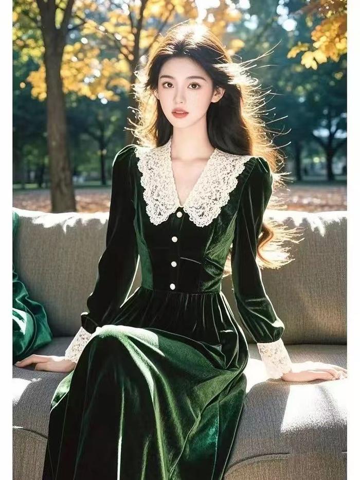 Jual High Quality 2025 Birthday Party Dresses Women Velvet Autumn