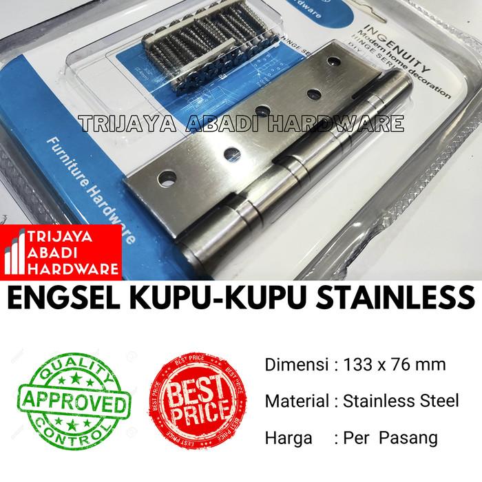 Gambar Engsel Kupu - Kupu 5 inch Stainless Heavy Duty Pintu Kayu Door Hinge - Silver dari AEON HARDWARE undefined Tokopedia