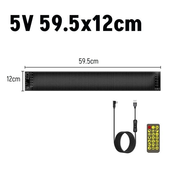 Gambar Lampu LED Matrix Panel RGB Led Running Text Super Tipis LED 2121 | LED SCREEN Programmable Flexible LED Display LED Matrix Pixel Panel Scrolling Bright Advertising LED Signs Flexible - 5V 59.5x12cm dari JAKARTA GEAR undefined Tokopedia