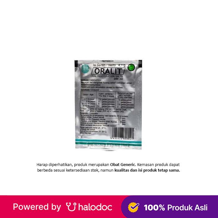 Gambar Oralit 200 4.1 g 1 Sachet - Obat Diare - Halodoc dari Apotek Halomedika Cicendo undefined Tokopedia
