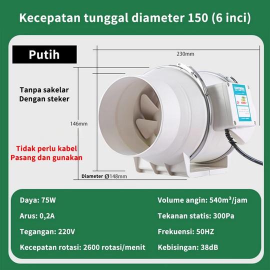 Jual Exhaust Fan Atap Inline Duct Fan Blower Hisap Dapur,toilet Kipas ...