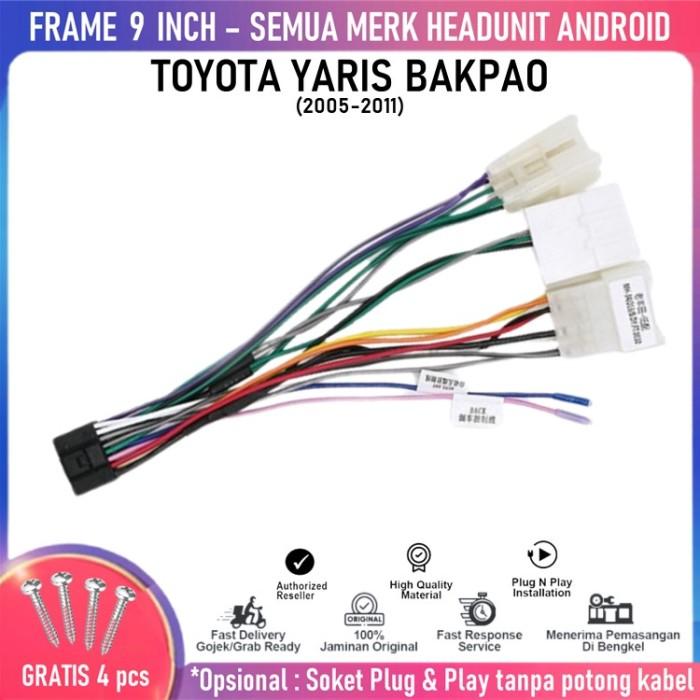 Gambar Frame Head Unit Android 9 Inch Toyota Yaris Bakpao 2005-2013 Terbaru - Silver, Kabel PNP Saja dari rezel45 store undefined Tokopedia