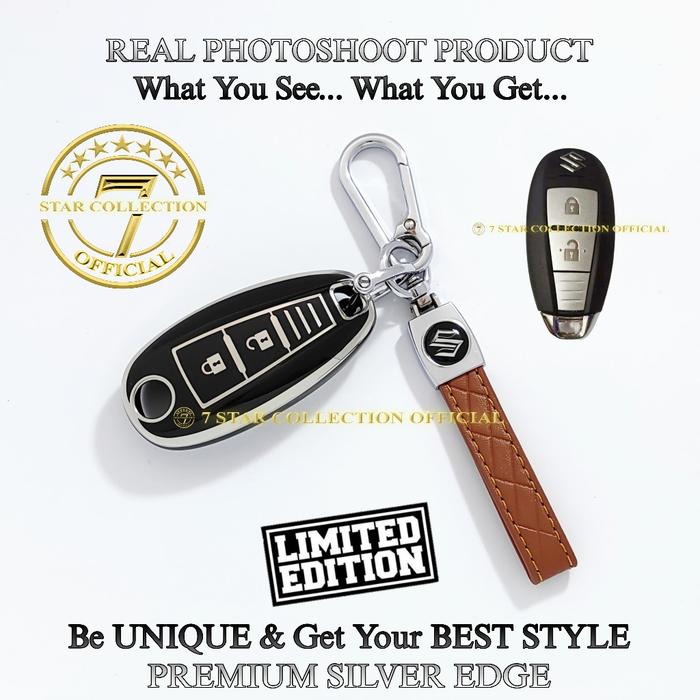 Gambar TERSEDIA Cover Sarung Kunci Remote Mobil Suzuki SX4 Swift Ignis Scross Baleno Ciaz Premium Silver Edge - NPB+HA COMBO LU dari CARING CROSS undefined Tokopedia