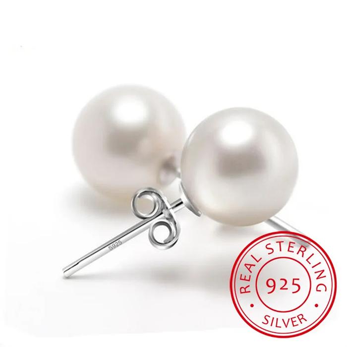 Jual 925 Sterling Silver 6mm/8mm/10mm Freshwater Cultured Pearl