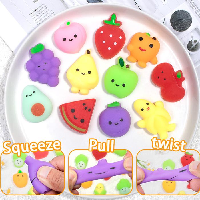 103050 Fruits Mochi Squishy Toys Stress Relief Watermelon Banana Squishies  Fruit Squishy Party Favors For Kids Classroom Prize