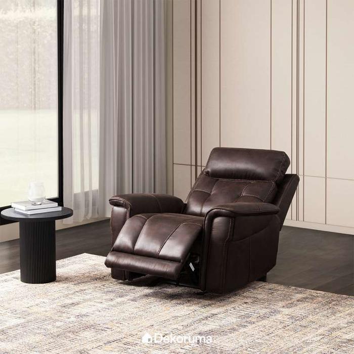 Gambar Dekoruma Tenzo Cameron Sofa 1 Dudukan Recliner - Cokelat Tua dari sariphidayahh undefined Tokopedia