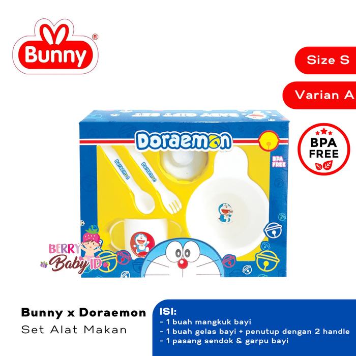Gambar PROMO Lusty Bunny Doraemon Feeding Set Perlengkapan Makan Paket Kado Bayi Berry Baby - Size S Motif A dari Zalastic undefined Tokopedia