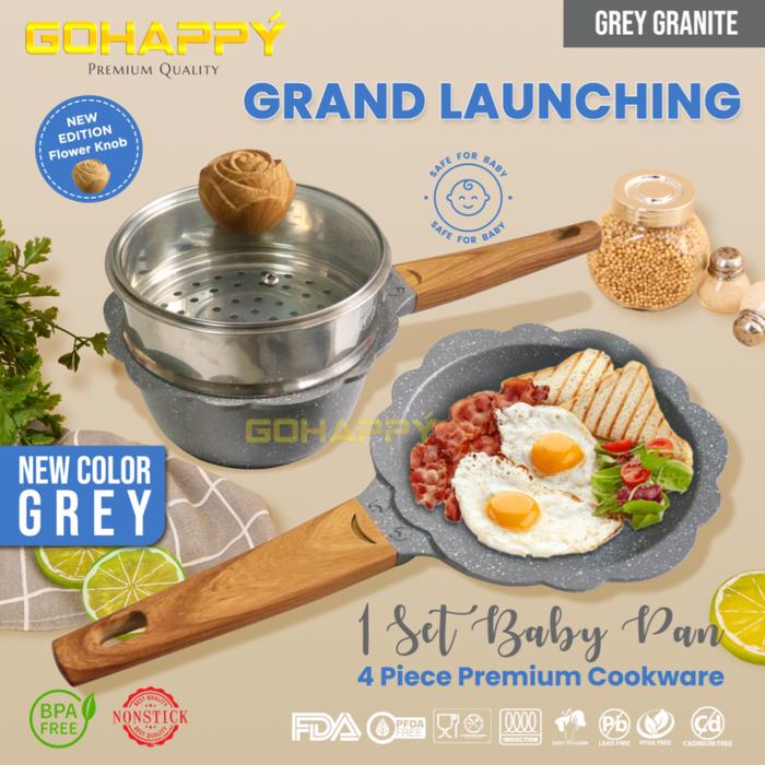 Gambar CUCI GUDANG MAYBA PANCI SET Mpasi Bayi Black Granite Original Mayba Germany Peralatan Masak Anak Balita Fry Pan - Panci Susu 16Cm Termasuk Kukusan Dan Tutup Kaca - Grey dari Zalastic undefined Tokopedia