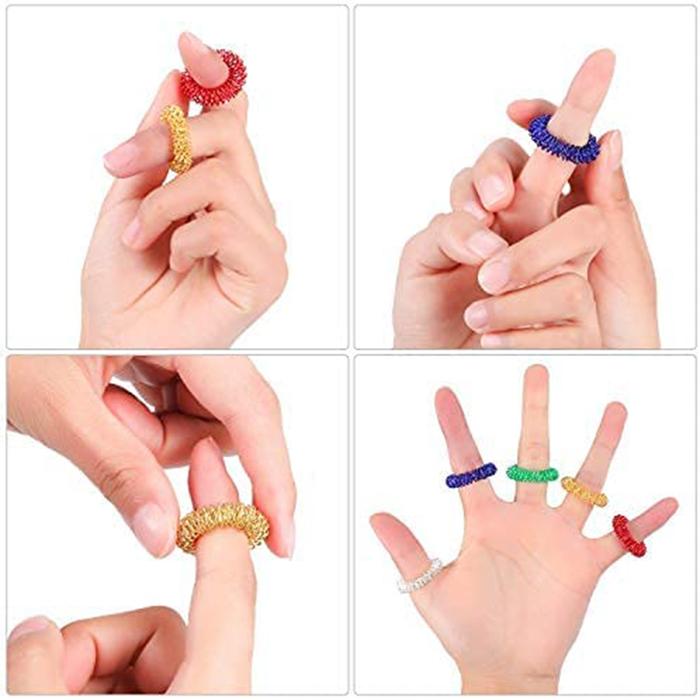 Jual Spiky Sensory Decompression Toys Finger Rings Acupressure