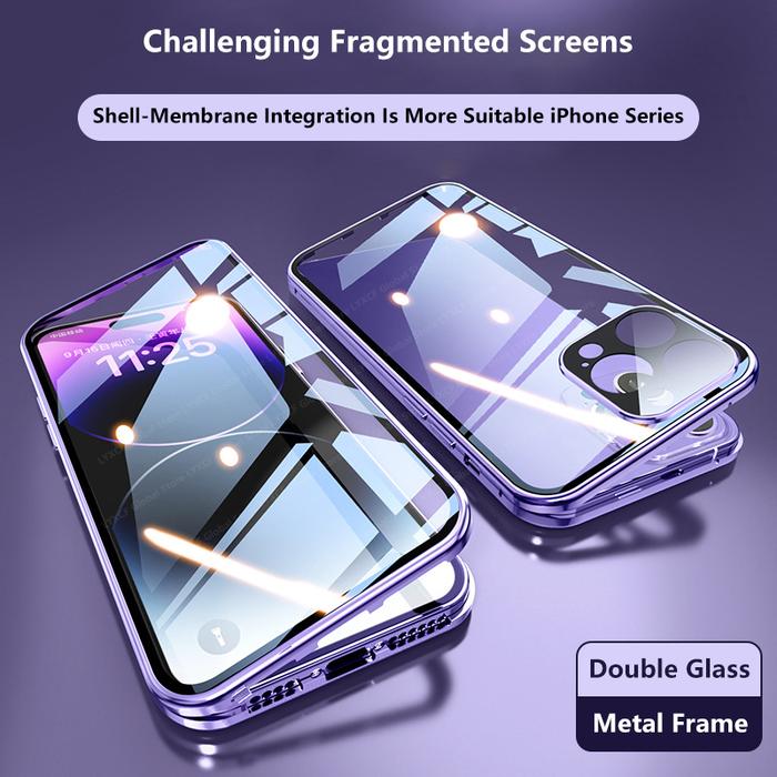 Jual 360° Double Sided Glass Magnetic Adsorption Metal Snap Lock