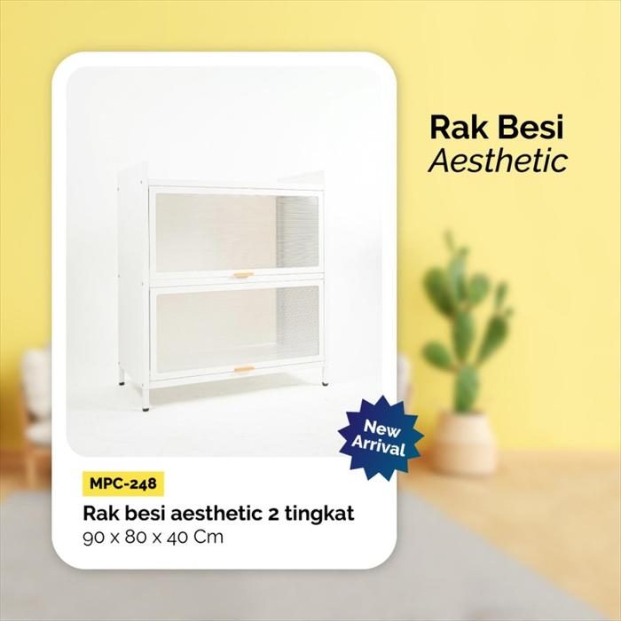 Gambar NUEL Rak Besi Susun Tingkat Lemari Laci Penyimpanan Tempat Sepatu Sandal - 2 Susun, No Bubble dari NuelFurniture undefined Tokopedia