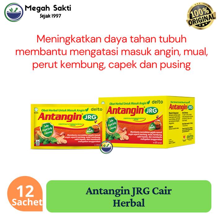 Gambar Antangin JRG Cair 12 Sachet - Herbal Masuk Angin Meriang Mual Pusing dari Megah Sakti Pharmacy undefined Tokopedia