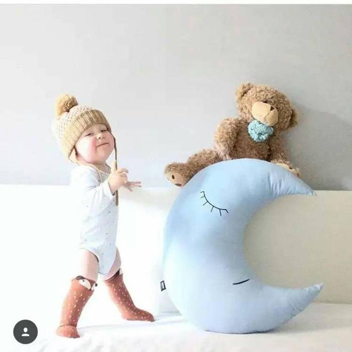 Jual Baby Pillow Infantil Toddler Moon Sleep Pillow Baby Bed Toy