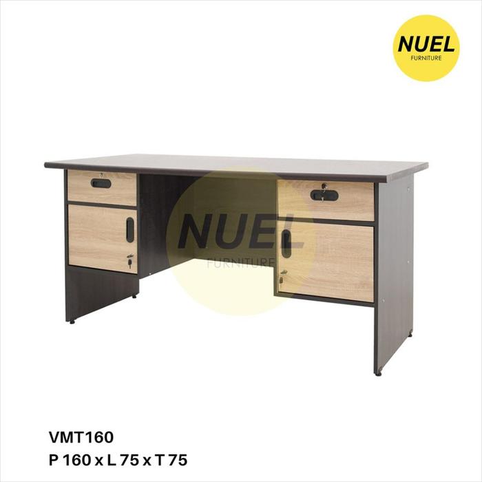 Gambar NUEL Meja Kantor / Meja Laptop / Meja Kayu / Meja Setengah Biro Kayu - VMT 160, No Bubble dari NuelFurniture undefined Tokopedia