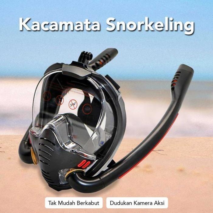Gambar Masker Snorkling Full Face Kacamata Snorkeling Dewasa Anak Selam - S-M dari Bit Fusion undefined Tokopedia