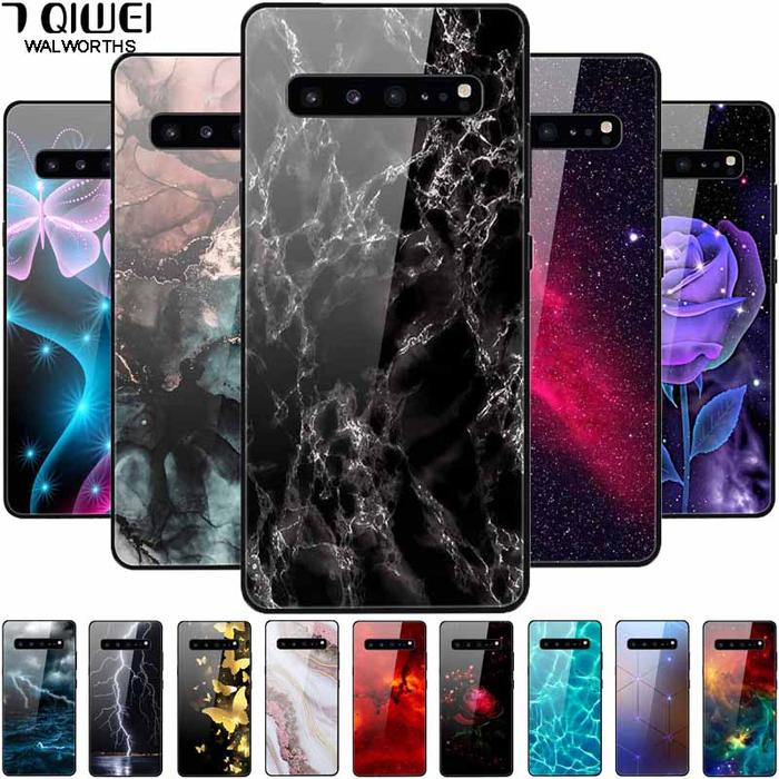 Jual For Samsung S10 Plus S10 S10E Case Luxury Tempered Glass - Main Image