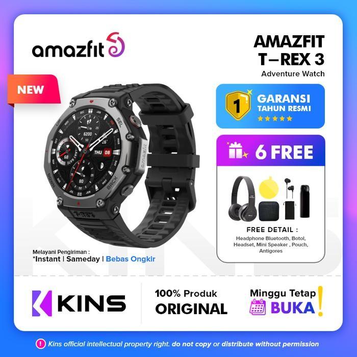 Murah Amazfit Trex Smartwatch Amazfit T-rex Amoled 48mm 15 Screen Gps  Spo2 10 Atm Waterproof Jam Tangan Digital With 170 Sports Modes Kapasitas  - Main Image