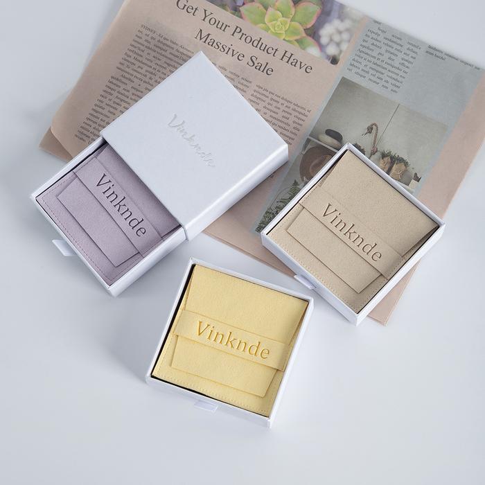 Jual luxury white custom logo drawer jewelry boxes microfiber