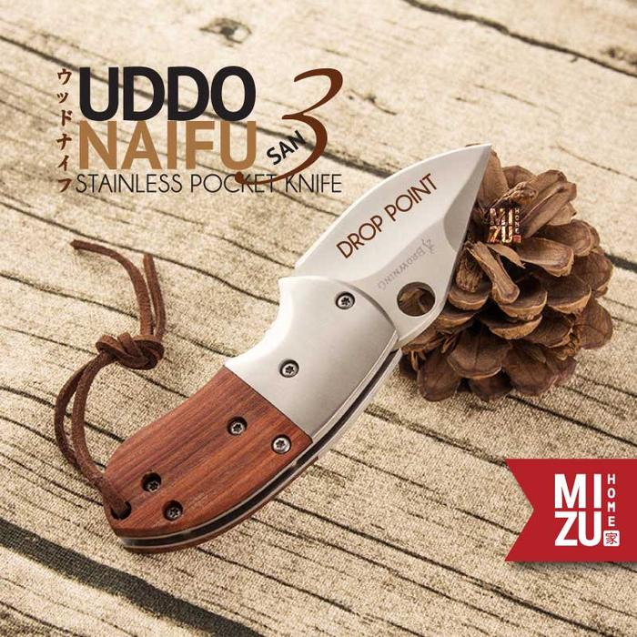 Gambar MIZU UDDONAIFU-SAN Stainless Pocket Knife Portable Folding Knife Pisau Saku Lipat Serbaguna BROWNING - DROP POINT dari ani subhiji undefined Tokopedia