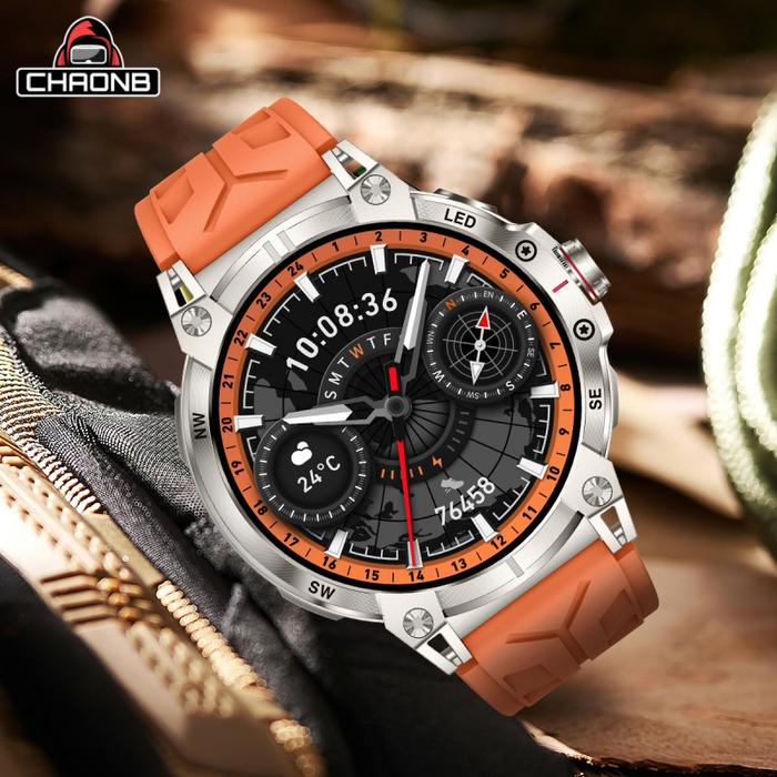 Outdoor Smart Watch Men Compass Flashlight Waterproof Smartwatch Bluetooth  Call Message Remind Activity Tracker Sports Watches