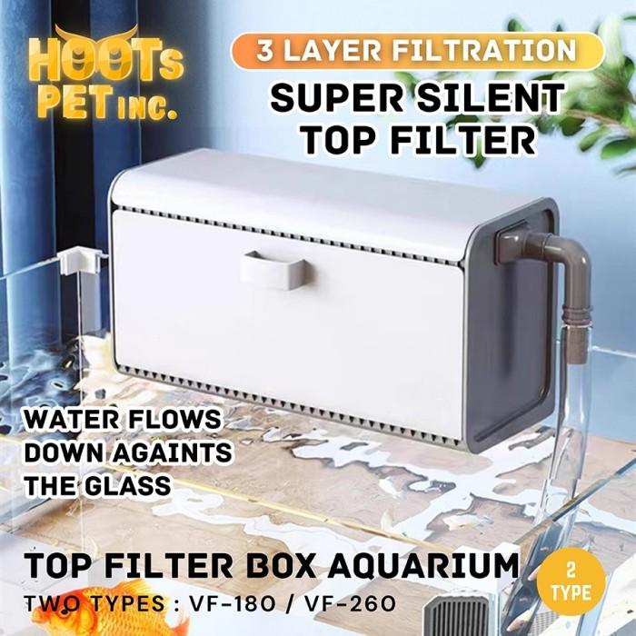 Gambar Box Filter Aquarium / Top Filter Talang / Top Filter Box 3 Layer - VF-180 dari Hoots Pet undefined Tokopedia