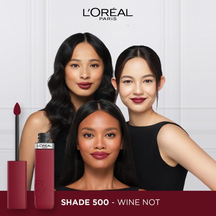 Gambar Loreal Paris Infallible Matte Resistance Liquid Lipstick 16jam long Lasting Tahan Lama Bibir Kering - 500 WINE NOT dari Riznhy undefined Tokopedia