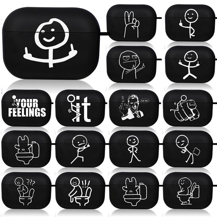 Jual Creative Line Cute Black Airpod Cases Air Pro for Airpods