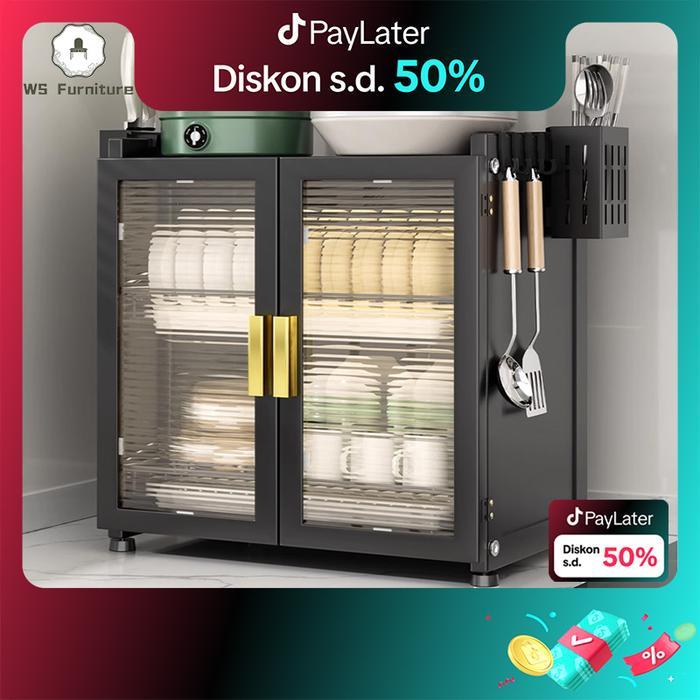 Jual Kitchen dish storage cabinets drain rack multi-function