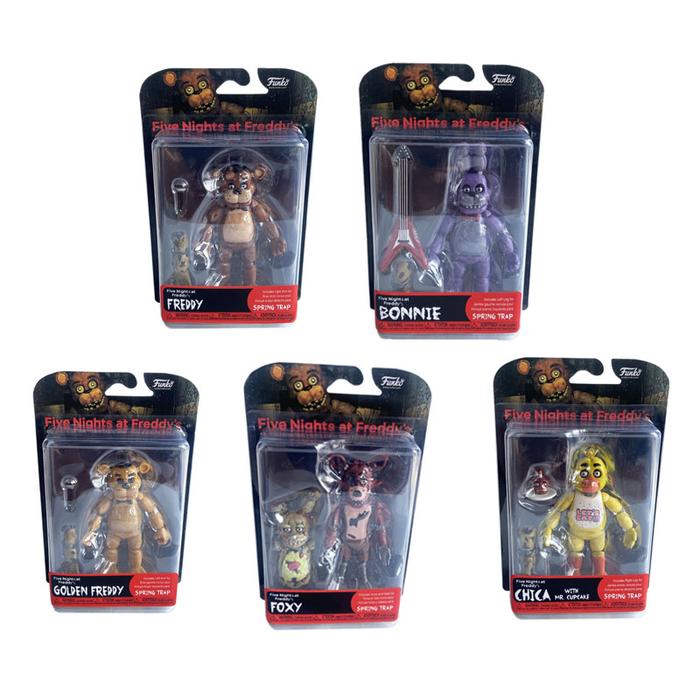 14cm Fnaf Figures Nightmare Freddy Bonnie Foxy Chica Action Figure Movable  Blacklight Freddy Frostbe Pvc Model Collection Toys