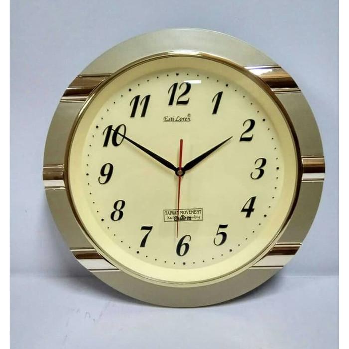 Gambar Harga Diskon Jam Dinding Esti Loren Melody Bunyi Musik Setiap Jam Ukuran Besar 37Cm - Gold dari KIRANA 13 STORE undefined Tokopedia