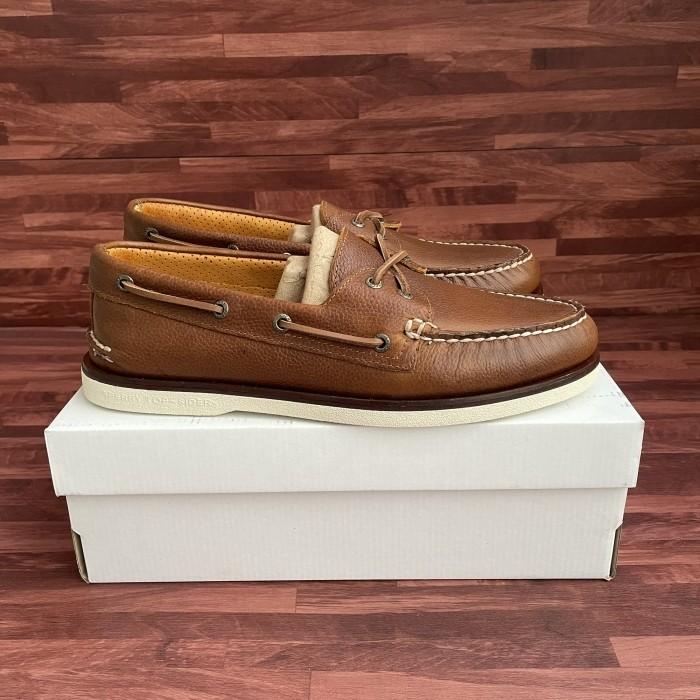 Jual Sperry Top sider Brown Tumbled Leather Gold Cup AUTHENTIC