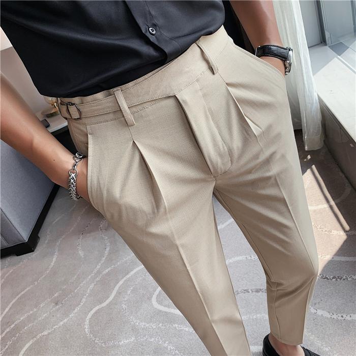 Jual High Quality Elasticity Suit Pants Men Formal Business Office