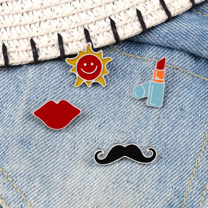Jual 1pc cartoon Brooches Lapel Pin Badge Cute Lipstick Lips Pins