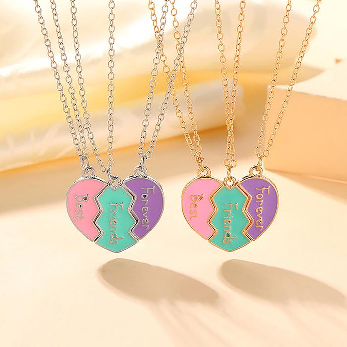 Set Bff Necklaces For Sister Birthday Friendship Jewelry Gifts Best  Friend Forever Necklace For Girls Matching Heart Pendant - Main Image