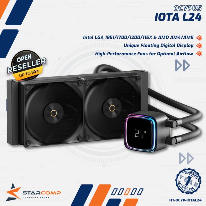 Gambar OCYPUS Iota L24 240mm a Digital Display Liquid Cooler with Boundless Beauty - Hitam dari Starcomp Solo undefined Tokopedia