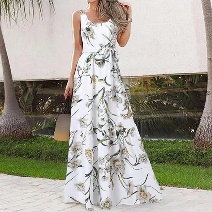 Jual Sundress Vintage Bohemian Women Sundress O Neck Loose Fit