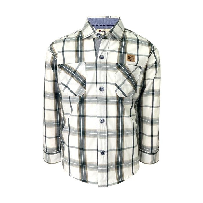 Gambar Pingu Kemeja Anak Laki Laki Kotak-Kotak Panjang Putih Abu 92100431 - 2 dari Pingukids undefined Tokopedia