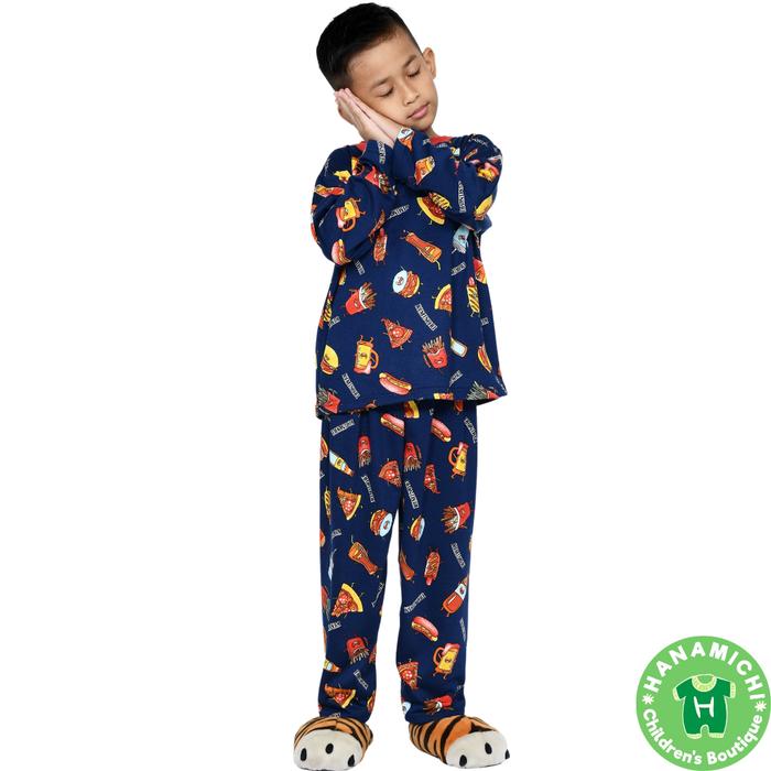 Gambar NEW Hanamichi RUNA.PP Setelan Piyama Anak Lengan Panjang - NAVY, M dari Elvano Kids Shoop undefined Tokopedia