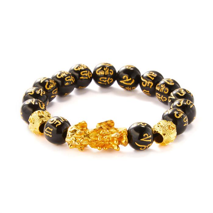 Jual Buddhism Feng Shui Obsidian Stone Beads Bracelet Men Women