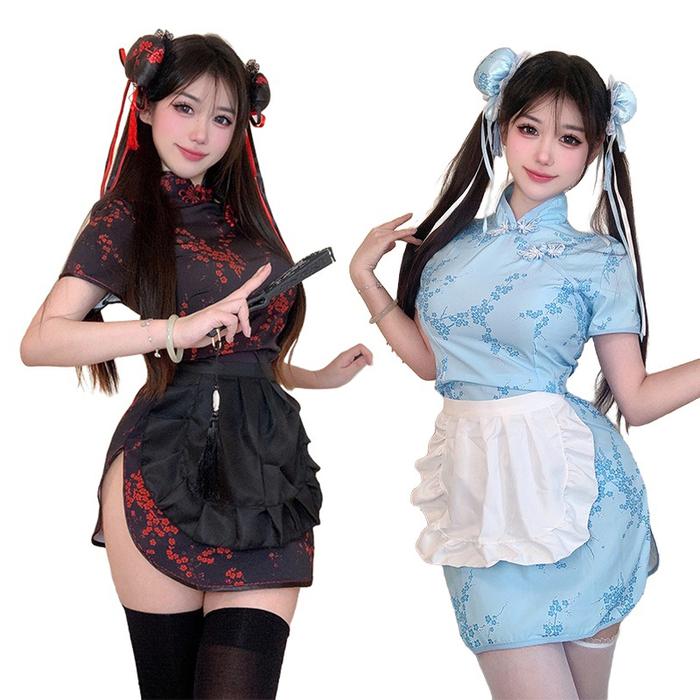 Anime Qipao Dresses Anime Girls Cute Chinese Maid Qipao Cosplay